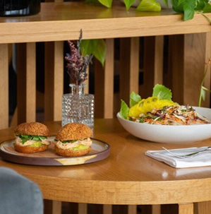 burgers on a table