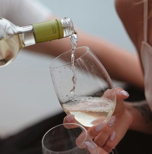 wine pouring into glass